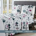 thumbnail image 2 of Elegant Comfort Ultra-Soft 4-Piece Holiday Velvet Plush Flannel Sheet Set - Warm Fuzzy Flannel Fleece with Deep Pockets - High-Quality - Queen, Christmas Wreath, 2 of 5