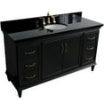 thumbnail image 6 of 61 in. Single Wooden Vanity  Dark Gray Black Galaxy Granite Oval Sink, 6 of 13