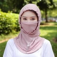 thumbnail image 2 of OIOLOYJM Balaclava Face Mask Men Women with Hood UV Sun Protection Breathable Wide Brim Hat Summer Outdoor Biking Fishing Hiking Hat Pink, 2 of 4