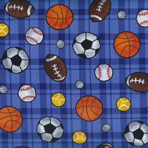 V.I.P by Cranston Boy's Club Sports Ball Fabric, per Yard