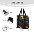 thumbnail image 3 of Fotbe Full Moon Black Dragon Bolsa Tote con Estampado para Mujer, Bolsos con Cremallera, Bolsa de Hombro Casual de Gran Capacidad con Bolsillos Internos, 3 of 7