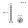 thumbnail image 2 of Unique Bargains M5 x 40mm 304 Stainless Steel Phillips Hex Washer Self Tapping Screws 50 Pack, 2 of 4