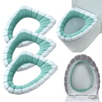 Fmxomd Toilet Seat Cushion - Soft, Thicker, Warmer Washable Covers - Home Reusable Toilet Seat Cover Pads (Green, 3Pack)