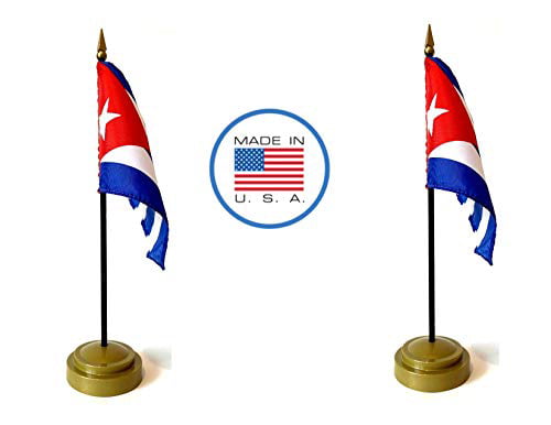 Wholesale Lot of 6 Cuba 4"x6" Desk Table Stick Flag 