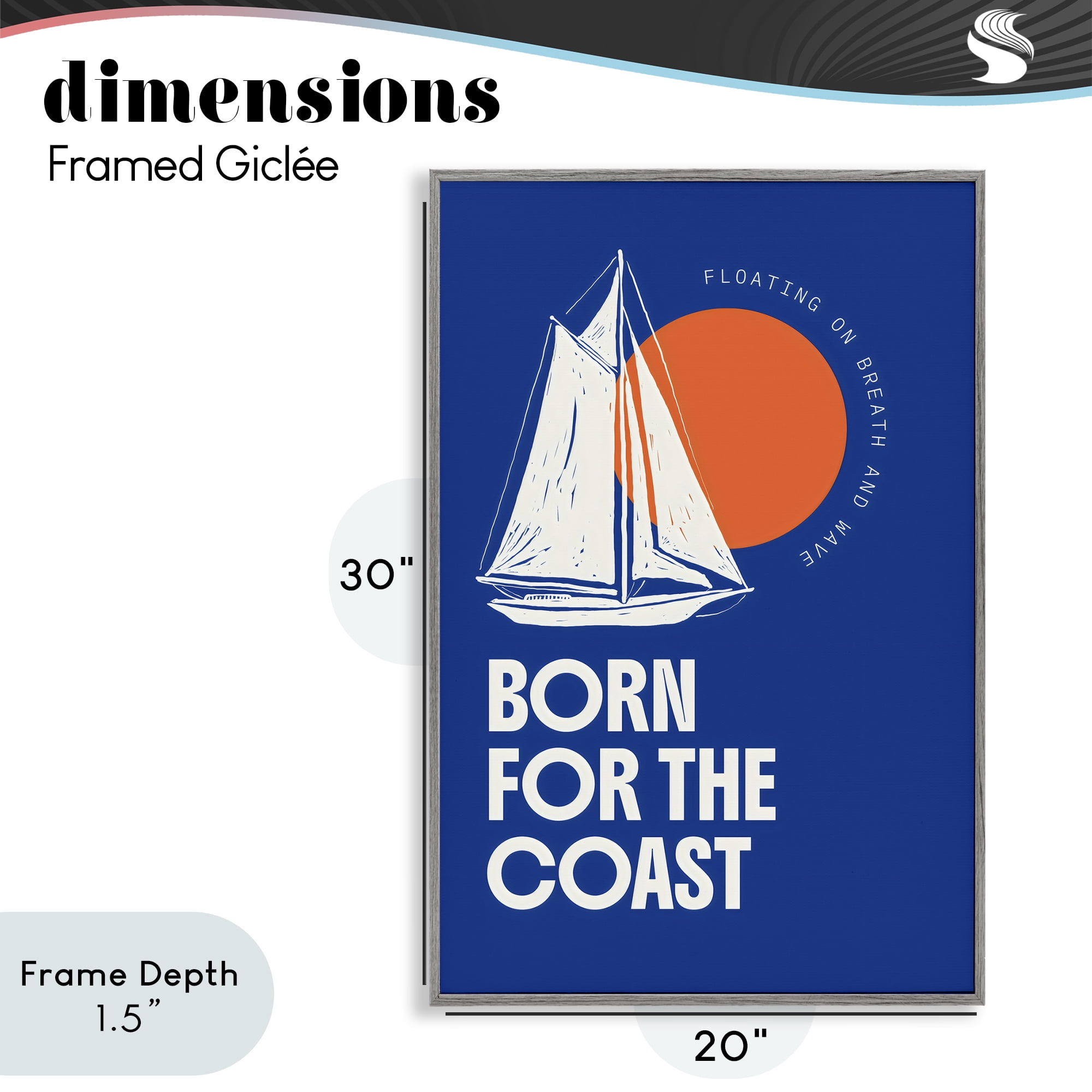 Stupell Industries Born For The Coast Gray Framed Giclee Art, design by Creative Studio