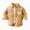 L101-Yellow, variant on CAUYDY Kids Double Chest Pocket Plaid Flannel Shirt Jacket, Lapel Collar Long Sleeve Button Up Shacket(L101-Purple,12-18 M)