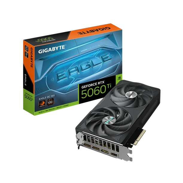 Tarjeta de Video GIGABYTE GeForce RTX 5060 Ti EAGLE OC 16GB GDDR7 GV-N506TEAGLE OC-16GD negro