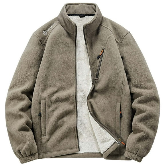 Gyujnb Jackets for Men,Autumn and Winter Men's Warm Padded Thickened Fleece Jacket Warm Fleece Jacket Loose Casual Shaker Jacket,Winter Coats for Men,Size:M