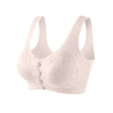 Up to 60% off Wireless Bra  Woman s Printing Gathered Together Large Size Daily Bra Underwear No Rims(Beige XXXL)