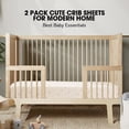 thumbnail image 3 of Little Grape Land Muslin Crib Sheets 2 Pack, 100% Cotton Fitted Baby Mattress Sheets for Boys & Girls, Soft Breathable Neutral Nursery Bedding, Standard Crib Size 52"x28", Flower, 3 of 7