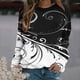 thumbnail image 1 of Pntutb Moda Mujer Manga Larga Cuello Redondo Impreso Sudadera Blusa Pullover top Pntutb Pntutb-6689, 1 of 5