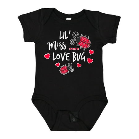

Inktastic Lil Miss Love Bug with Lady Bug and Hearts Gift Baby Girl Bodysuit