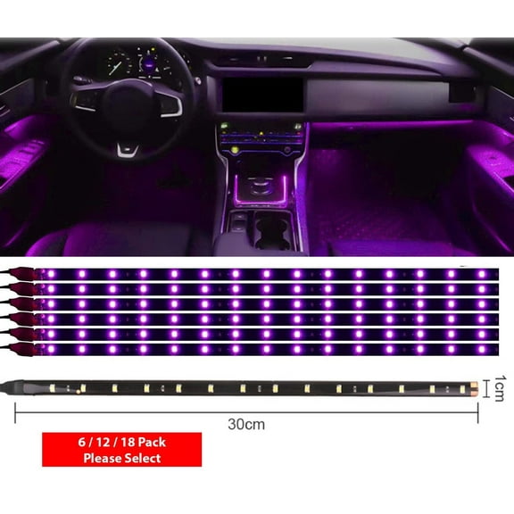 12V Waterproof LED Strip Lights, 6/12/18 Pack DC 12V Ultra Bright 150 LEDs Car Underbody Light, IP68 Flexible Mini LED Light Strips for Car Interior Exterior, Motorcycle, Truck, Boat, Home Decor