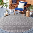 thumbnail image 2 of SAFAVIEH Courtyard Eric Geometric Indoor/Outdoor Area Rug, Black/Grey, 4' x 4' Round, 2 of 9