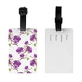 thumbnail image 2 of Luggage Tags for Suitcases, Fujiman Orchids Flowers Leather Bag Luggage Tags ID Label Tags Privacy Protection Travel Bag Labels, 2 of 6