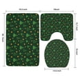 thumbnail image 3 of Dark Green Christmas Tree and Star Pattern Bathroom Rugs Sets 3 Piece,Toilet Cover Set,Absorbent Non Slip Bathroom Mats Sets with U-Shaped Contour Rug Toilet Rug Set, 3 of 5