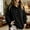 Black, variant on Womens Sweatshirt Mock Neck Henley Pullover Oversized Fall Outfits Fall Fashion Clothes Long Sleeve Ruffle Button Tops Comfort Soft Fleece Winter Trending Casual Lounge Sweater