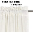 thumbnail image 2 of PrimeBeau Rich Linen Curtains Semi-Sheer for Bedroom/Living Room|Rod Pocket Textured Flax Window Curtain Drapes, 2 Pack, 52 x 84 inch, Ivory, 2 of 6