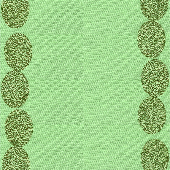 Ahgly Company Machine Washable Indoor Square Transitional Pastel Green Area Rugs, 5' Square