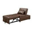 thumbnail image 3 of Powell Boone Convertible Sofa Bed, Brown Faux Leather Fabric, 3 of 14