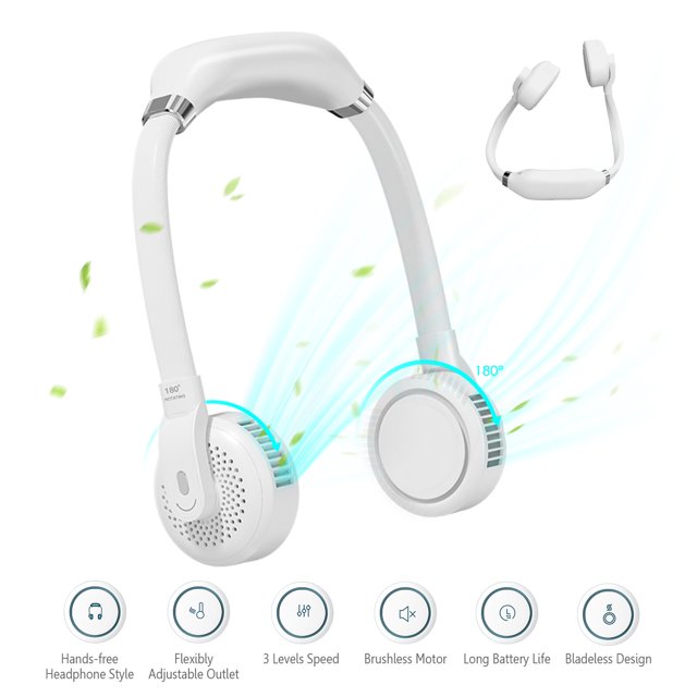 leyfeng Ventilador de cuello portátil Ventilador de cabeza de enfriamiento portátil sin aspas Tubo de rotación libre de 360 grados 180 grados