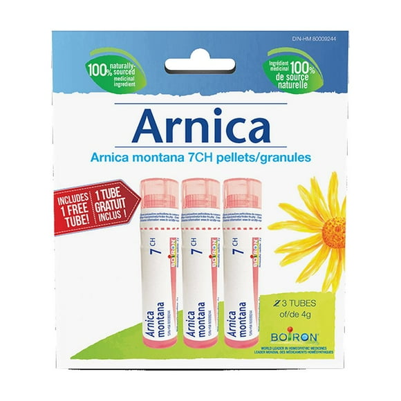 Boiron Arnica montana 7CH – Box of 3 Tubes (4g, approx. 80 pellets per tube)