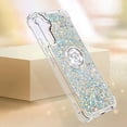 thumbnail image 6 of Glitter Clear Sparkly Bling Case for Samsung Galaxy A54 5G for Women Girls, Flowing Liquid Quicksand Cover with Diamond Ring Holder Case for Samsung Galaxy A54 5G  Silver, 6 of 7