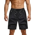 thumbnail image 2 of Paiwinds Men's Casual Shorts with Multiple Pockets Solid Color Drawstring Waist Outdoor Beach Pants Breathable Lightweight Summer Shorts for Home Hiking, 2 of 9