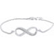 thumbnail image 1 of Natural Diamond Accent Infinity Love Adjustable Bracelet for Women in Sterling Silver (0.02 Cttw, I-J Color, I2-I3 Clarity),7' L +1', 1 of 4