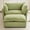 Green, variant on YWEN 47" Armchair Upholstered Chenille Sofa Chair, 2 Seat Modern Couch with Movable Ottoman, Curved Armrests & Soft Pillows for Living Room