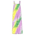 thumbnail image 7 of Moxiu Mardi Gras Overalls for Women Sequin Printed Wide Leg Jumpsuit Overalls Dressy Adjustable Strappy Rompers with Pockets 2025 Multicolor,XXL, 7 of 7
