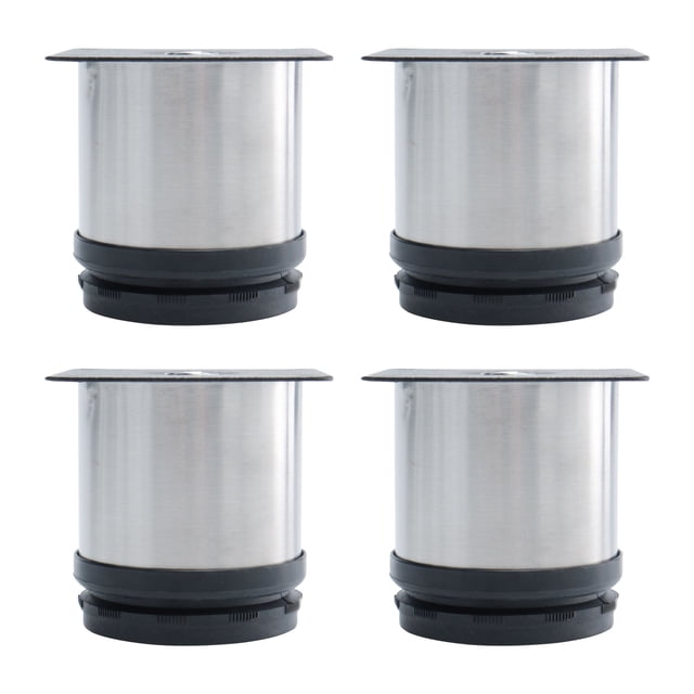 Uxcell 2.4 Pulgadas Piernas de Muebles Pies de Acero Inoxidable Reemplazo de Piernas de Sofá Estantes Altura Ajustable Paquete de 4