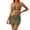 Army Green, variant on Bikini Sets for Women 3 Piece Strapless Bandeau Bikini Top Swim Bottom Sarong Wraps Swim Skirt Bathing Suits Swimwear