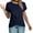Navy, variant on Lenpel Women's T Shirts Trendy Short Sleeve Crew Neck Twist Front Solid Color Tunic Tops Casual Tee Blouses