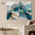 thumbnail image 3 of Gilded Coastal Whispers Duo Acrylic Print Living Room Decor by Art Remedy, Ready to Hang, 24 x 36, 3 of 6