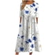 thumbnail image 2 of ICHUANYI ClearanceFashion Women Casual Sexy Round Neck Printing Summer Short Sleeve Pockets Dress(Dark Blue, M) ICHUANYI WER20232080504510, 2 of 6