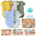 thumbnail image 3 of PENGXIANG 5 PCS Baby Onesies Breathable And Comfortable Cotton Short Sleeves Clothes Cute Crawling Bodysuits For Newborn Boys And Girls, 3-12 Months Old, 3 of 7