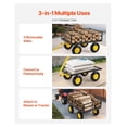 thumbnail image 3 of Steel Garden Cart 1200 Lbs, Heavy Duty Wagon, 2-in-1 Utility Cart with All Terrain Tires & Rotating Handle - Outdoor Yard Trailer, 3 of 9