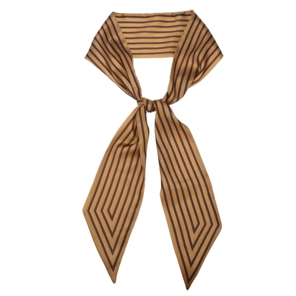 Fashion Scarves for Women, Silky Satin Head Scarf 55" x 4", Coffee Brown