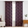 thumbnail image 2 of Vargottam 84 Inch Rod Pocket/Back Tab Cotton Curtains for Windows and Doors- Light Filtering Cotton- Light Filtering Drapes For Doors- Set of 2 Panels, 52"x84"- Botanical Flowers Print (Blue), 2 of 5