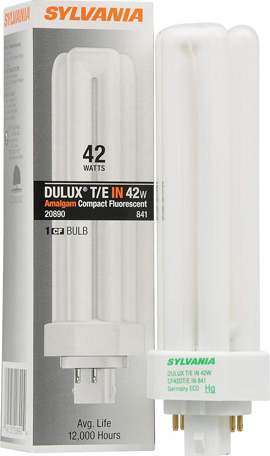 Sylvania CF26DT/827 CFL Bulb – 26W T4 Triple Tube, 2-Pin GX24d-2, 2700K Warm White