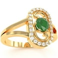 thumbnail image 2 of Split Band Emerald Diamond Cocktail Ring In 14k Yellow Gold, 2 of 6
