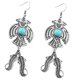 thumbnail image 1 of 1 pendientes únicos con de turquesa, colgante de águila de aleación, pendiente de oreja, para mujer, joyería plateada / dorada - Plata, tal se describe Hugo Pendientes huecos para mujer, 1 of 8