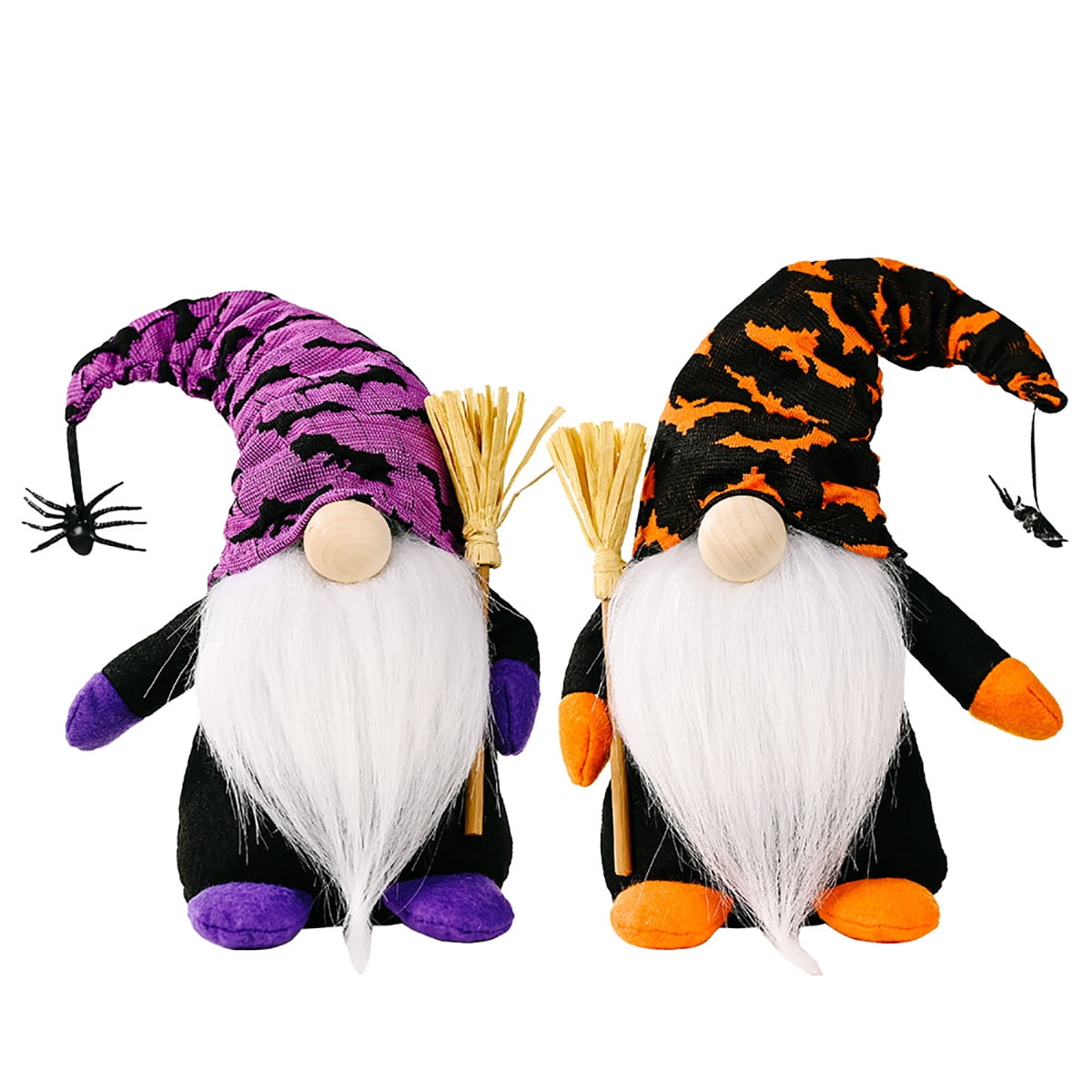 Doingart Halloween Gnomes Plushie Decorations, Handmade Swedish Stuffed Tomte Doll Ornaments for Home Decor, Christmas Halloween Gift, 2pcs