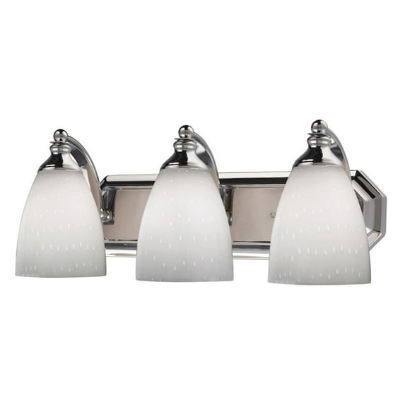 Vanity Bathbar-Bulb:LED Bulb,Finish:Polished Chrome,Number of Lights:3,Shade:Simple White