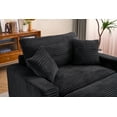 thumbnail image 5 of Single Sofa Armchair, Upholstered Chaise Lounge Chair with Removable Ottoman, Deep Seat Single Couch Oversized Sofa Chairs Reading Arm Chair for Living Room Bedroom Apartment Office, Black, 5 of 6