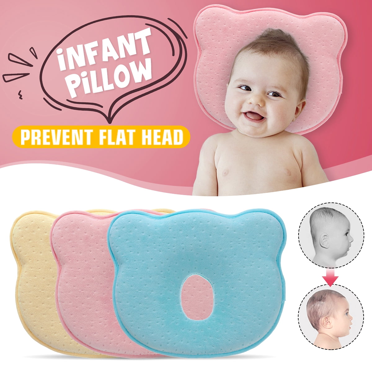 walmart baby flat head pillow