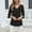 #266-Black, variant on Wowcloth Women's Chiffon Blouse, Solid Color with Ruffled V-Neck and Mid-Sleeve, Loose Fit Casual Fashion for Daily Wear and Office