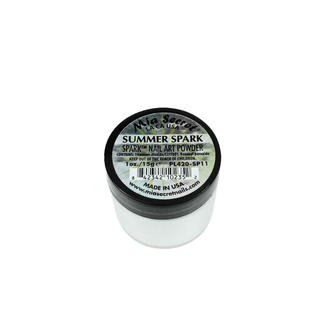 Mia Secret - 1oz - Fruity Nail Art Powder Black 1oz & Spark Nail Art Powder Summer Spark 1oz - COMBO