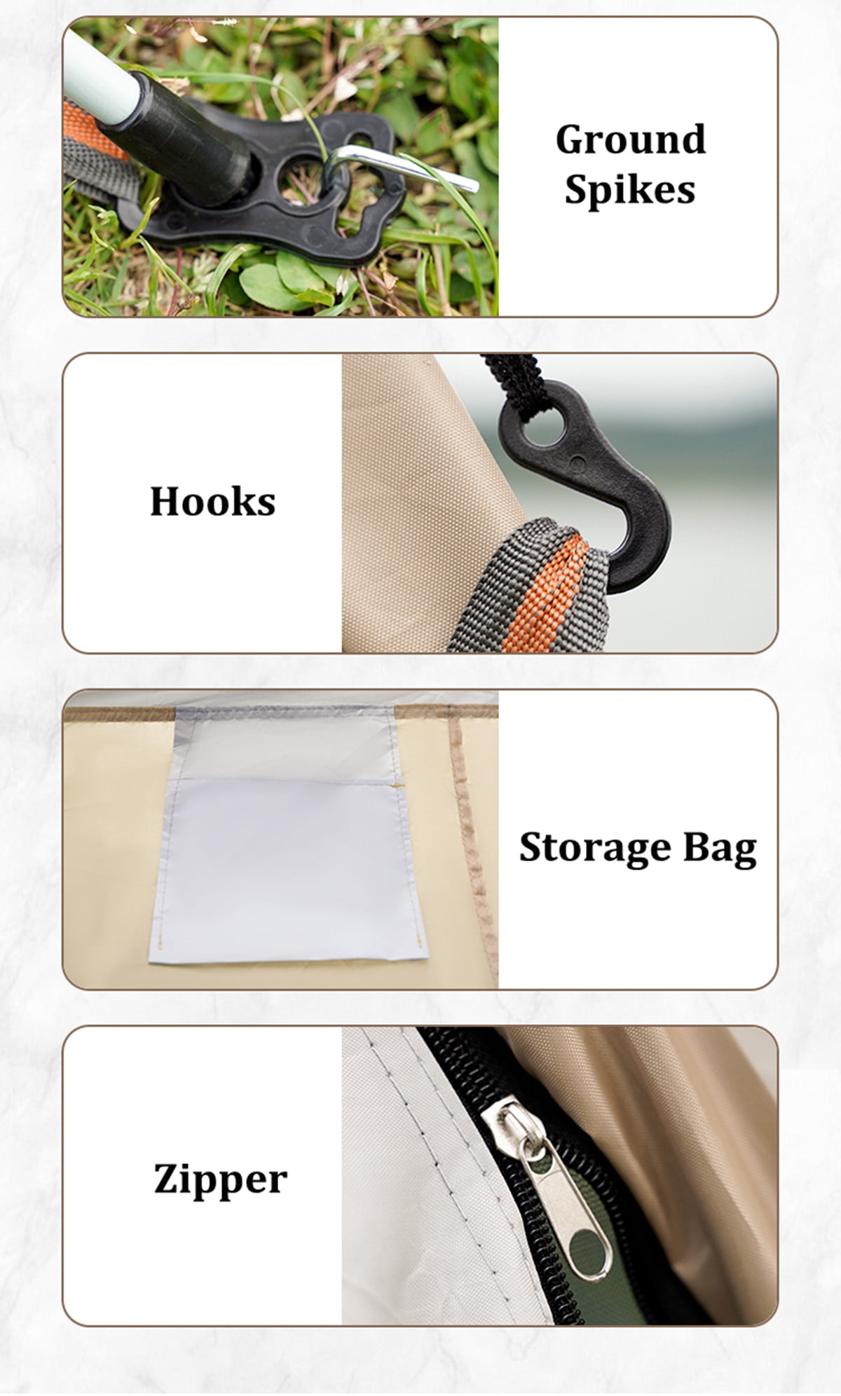 TOPCHANCES Outdoor Camping Tent for 3-4 Person, Automatic Pop-Up Tent, Waterproof & Windproof For Family Hiking, Car Trip - Beige